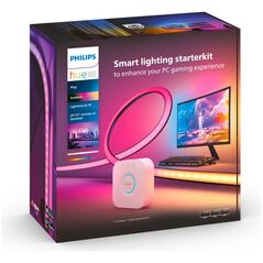 Philips Hue Play Gradient PC Lightstrip 3x 24''-27'' + Hue Bridge μαύρο/λευκό - Έξυπνη LED ταινία Hue Gradient PC strip 3x 24''-27'' + γέφυρα