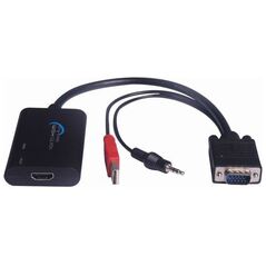 Προσαρμογέας AV MicroConnect D-Sub (VGA) - HDMI + USB-A + Jack 3.5mm μαύρο (MONGGHDMI)