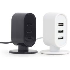 Φορτιστής Γραφείου USB EnerGenie Μαύρο/Λευκό Μίγμα 8716309108645