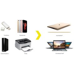 Καλώδιο USB Kanex USB-A - USB-C 0.21 m Χρυσό (KU3CAPV1-GD)