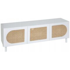Ατμόσφαιρα Συρταριέρα Λευκή CABRAS TV, Βιεννέζικες ψάθινες πόρτες, 140 x 41,7 x 50 cm