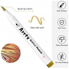 ARRTX Επαγγελματικοί ακρυλικοί μαρκαδόροι - μαρκαδόροι ARRTX, 4 χρώματα 10τμχ.