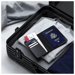 SATECHI Κάλυμμα Διαβατηρίου από Vegan Δέρμα με Find My (Μαύρο)