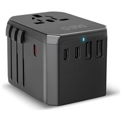 SBS GaN καθολικός ταξιδιωτικός προσαρμογέας 70 W melna - Ladetajs