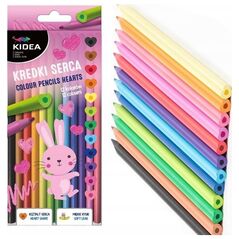 Μολύβια Derform OLO 12 Χρώματα Καρδιές DERF KIDEA WB