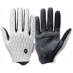 Αθλητικά γάντια RockBros πλήρους κάλυψης για άνοιξη-καλοκαίρι μέγεθος S - λευκό-μαύρο
