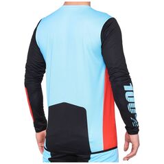 100% Ανδρική μπλούζα 100% R-CORE X Jersey με μακρύ μανίκι φλουό κόκκινο μαύρο μέγεθος L (NEW)