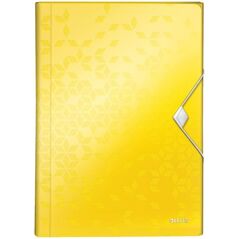 Leitz Φάκελος PP με λάστιχο Leitz Wow A4 6 διαχωριστικά, ΚΙΤΡΙΝΟ