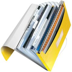 Leitz Φάκελος PP με λάστιχο Leitz Wow A4 6 διαχωριστικά, ΚΙΤΡΙΝΟ