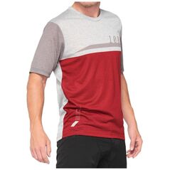 100% Ανδρική Μπλούζα 100% AIRMATIC Jersey κοντό μανίκι κερασί γκρι μέγεθος M (NEW 2021)