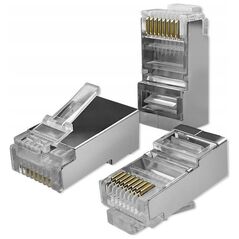 QOLTEC RJ45 Modular Plug | CAT6 | FTP | Επιχρυσωμένες επαφές | 100 τεμάχια