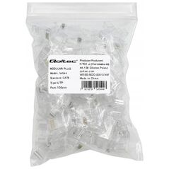 QOLTEC Διάταξη διέλευσης RJ45 | CAT6 | UTP | Pass Through | Επιχρυσωμένες επαφές | 100 τεμάχια