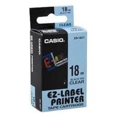 Ταινία CASIO XR-18X1, μαύρη εκτύπωση/διαφανές υπόστρωμα, μη πλαστικοποιημένη, 8μ, 18mm