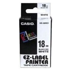 Ταινία Casio XR-18WE1, μαύρη εκτύπωση/λευκό υπόστρωμα, μη πλαστικοποιημένη, 8μ, 18mm