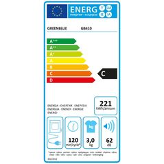 GreenBlue στεγνωτήριο ρούχων GreenBlue ηλεκτρικό στεγνωτήριο ρούχων, φορτίο 3kg, GB410 13812536 5902211135135