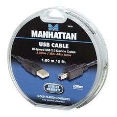 Manhattan Manhattan καλώδιο USB A σε Mini-USB 4pin M/M 1.8m 390361 έως 12 άτοκες Δόσεις