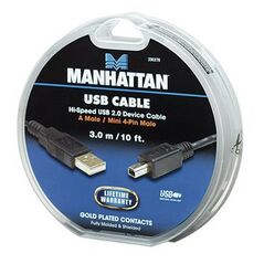 Manhattan Manhattan καλώδιο USB A σε Mini-USB 4pin M/M 3m 390378 έως 12 άτοκες Δόσεις