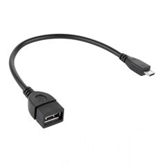 Cabletech Καλώδιο OTG USB - microUSB  20cm Μαύρο Cabletech DM-2908 έως 12 άτοκες Δόσεις