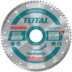 TOTAL ΔΙΑΜΑΝΤΟΔΙΣΚΟΣ UNIVERSAL TURBO 180 Χ 22.2mm (TAC2131801) ως 12 Άτοκες Δόσεις
