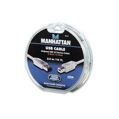 Manhattan Manhattan καλώδιο USB Α σε USB B M/M cakebox ασημί 3m 390170 έως 12 άτοκες Δόσεις