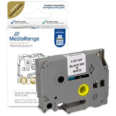 Πλαστική Ταινία Ετικετογράφου MediaRange (Brother TZ-221/TZe-221) 9 mm x 8 m (Μαύρα Γράμματα σε Λευκό Φόντο) (MRBTZ221) έως 12 άτοκες Δόσεις