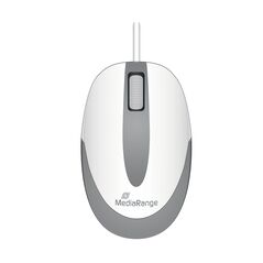 MediaRange Optical Mouse Corded 3-Button Compact-sized (White/Grey, Wired) (MROS214) έως 12 άτοκες Δόσεις