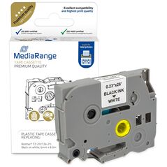 Πλαστική Ταινία Ετικετογράφου MediaRange (Brother TZ-211/TZe-211) 6 mm x 8 m (Μαύρα Γράμματα σε Λευκό Φόντο) (MRBTZ211) έως 12 άτοκες Δόσεις