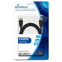 Καλώδιο MediaRange HDMI/HDMI High Speed connection with Ethernet 3.0M Black (MRCS157) έως 12 άτοκες Δόσεις