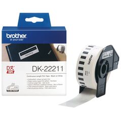 Brother DK-22211 Continuous Film Label Roll – Black on White, 29mm (DK22211) (BRODK22211) έως 12 άτοκες Δόσεις