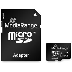 MediaRange microSDXC memory card, UHS-1 | Class 10, with SD adapter, 256GB (MR946) έως 12 άτοκες Δόσεις