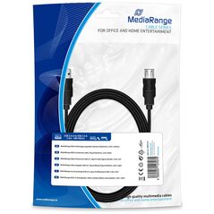 Καλώδιο MediaRange USB 2.0 Extension AM/AF 3.0M Black (MRCS111) έως 12 άτοκες Δόσεις