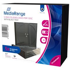 MediaRange CD Jewelcase  for 1 Disc 10.4mm Black Tray (5 Pack) (MRBOX31) έως 12 άτοκες Δόσεις