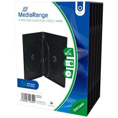 MediaRange DVD Case for 3 discs 14mm Black Pack 5 (MRBOX35-3) έως 12 άτοκες Δόσεις
