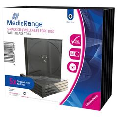 MediaRange CD Jewelcase  for 1 Disc 10.4mm Transparent Tray (5 Pack) (MRBOX31-T) έως 12 άτοκες Δόσεις