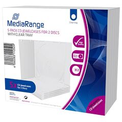 MediaRange CD Jewelcase for 2 discs, 10.4mm, transparent tray, Pack 5 (MRBOX31-T-2) έως 12 άτοκες Δόσεις