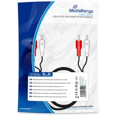 Καλώδιο MediaRange Audio connection, 2x RCA plug (phono)/2x RCA plug (phono), 2.5m, black (MRCS128) έως 12 άτοκες Δόσεις