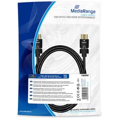 Καλώδιο MediaRange HDMI High Speed with Ethernet connection, with rotating plugs, gold-plated contacts, 18 Gbit/s data transfer rate, 2.0m, cotton, black (MRCS197) έως 12 άτοκες Δόσεις