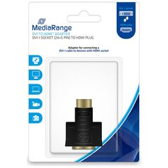 MediaRange DVI to HDMI adapter, gold-plated, DVI-I socket (24+5 Pin)/HDMI plug, black (MRCS171) έως 12 άτοκες Δόσεις