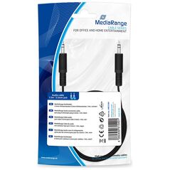 Καλώδιο MediaRange Audio connection, Jack plug 3.5mm/Jack plug 3.5mm, 1.5m, black (MRCS189) έως 12 άτοκες Δόσεις
