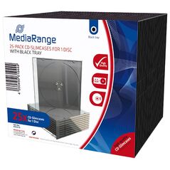 MediaRange 25-Pack CD Slimcases for 1 Disc with black tray (MRBOX32-25) έως 12 άτοκες Δόσεις