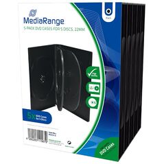 MediaRange DVD Case for 5 discs 22mm Black Pack 5 (MRBOX35-5) έως 12 άτοκες Δόσεις