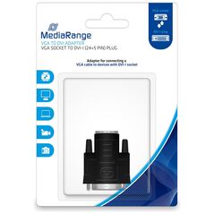 MediaRange VGA to DVI adapter, gold-plated, VGA socket/DVI-I plug (24+5 Pin), black (MRCS172) έως 12 άτοκες Δόσεις