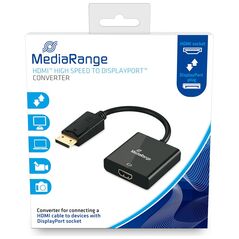 Καλώδιο MediaRange HDMI High Speed to DisplayPort converter, gold-plated, HDMI socket/DP plug, 18 Gbit/s data transfer rate, 20cm, black (MRCS177) έως 12 άτοκες Δόσεις