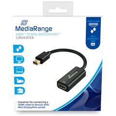 Καλώδιο MediaRange HDMI High Speed to Mini DisplayPort converter, gold-plated, HDMI socket/Mini DP plug, 10 Gbit/s data transfer rate, 15cm, black (MRCS176) έως 12 άτοκες Δόσεις