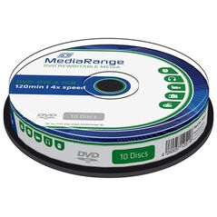 MediaRange DVD-RW 120' 4.7GB 4x Rewritable Cake Box x 10 (MR450) έως 12 άτοκες Δόσεις