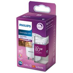 Philips GU10 LED Spot Bright White dimbaar Bulb 6.2W (80W) (LPH00636) (PHILPH00636) έως 12 άτοκες Δόσεις
