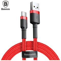 Baseus Cafule Braided USB 2.0 Cable USB-C male - USB-A male Κόκκινο 3m (CATKLF-U09) (BASCATKLFU09) έως 12 άτοκες Δόσεις