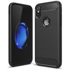 Techsuit Husa pentru iPhone X / XS - Techsuit Carbon Silicone - Black 5949419062047 έως 12 άτοκες Δόσεις