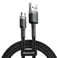 Baseus - Cafule Cable Usb For Micro 2.4A 0.5M - Gray Black 6953156280304 έως 12 άτοκες Δόσεις