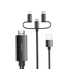 Yesido Cablu Video HDMI la USB, Lightning, Micro-USB, Type-C 1080P, 1.8m - Yesido (HM05) - Black 6971050263247 έως 12 άτοκες Δόσεις